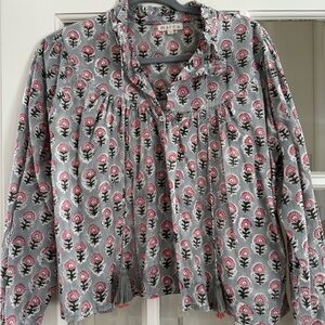 Marcea Gray Floral Tassel Peasant Tunic - Pink Floral